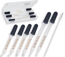 Atdcoek 6 Pack Glass Pipette Dropper with Brush - Bent & Straight Tips 1 ml E...