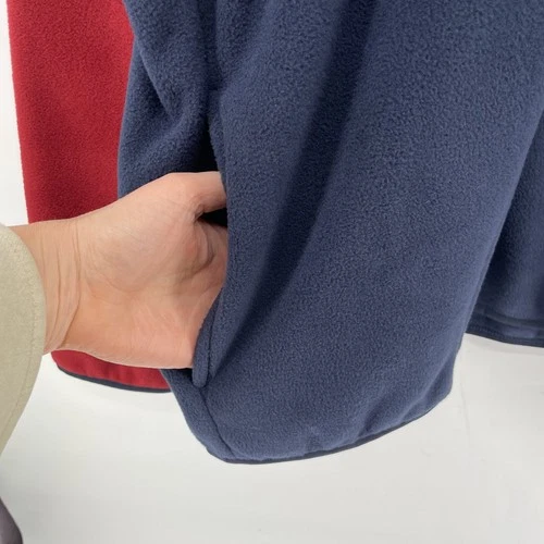 Lands End Mens 1/4 Snap XL Red Blue Color Block Fleece Pullover Jacket NWT image 3