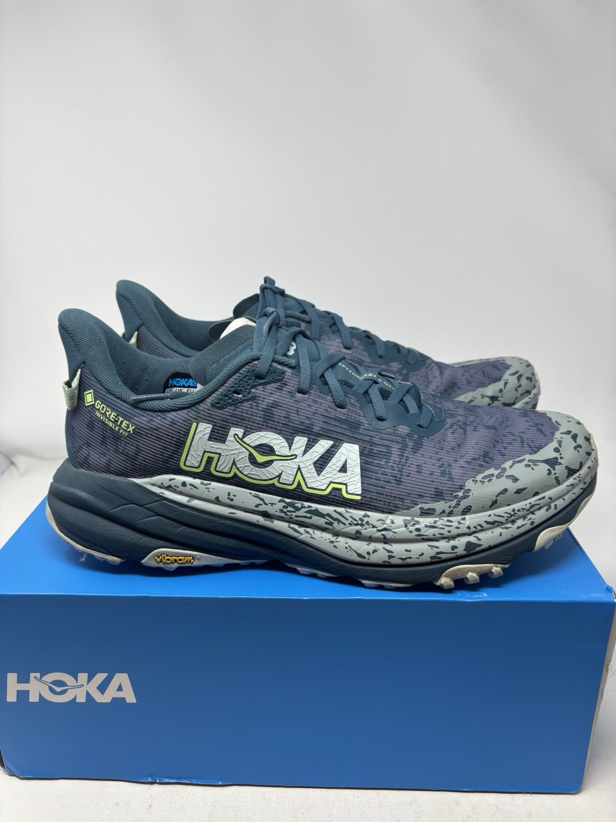 Hoka One One Speedgoat 6 GTX Blue Trail Sneaker 1155150-BZY Men's Size 13 D