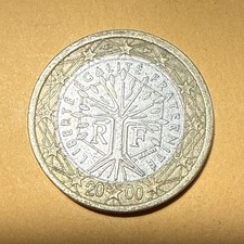 France 1 Euro Current Circulated Bimetallic Coin - Dated 2000