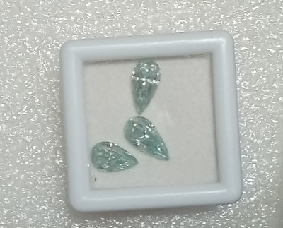 3 Pieces Pear Cut Moissanite VVS1 Blue Ice Color Loose Jewelry Making 