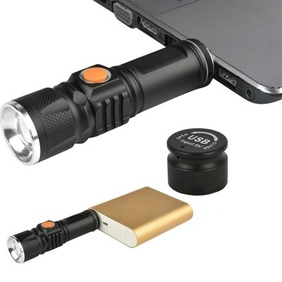 Taschenlampe LED Aufladbar USB Super Hell Taktisches Fackel Lumen Akku