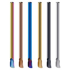 Stainless Steel Straw Spoon with 1 cm Outer Diameter for Thick Liquids