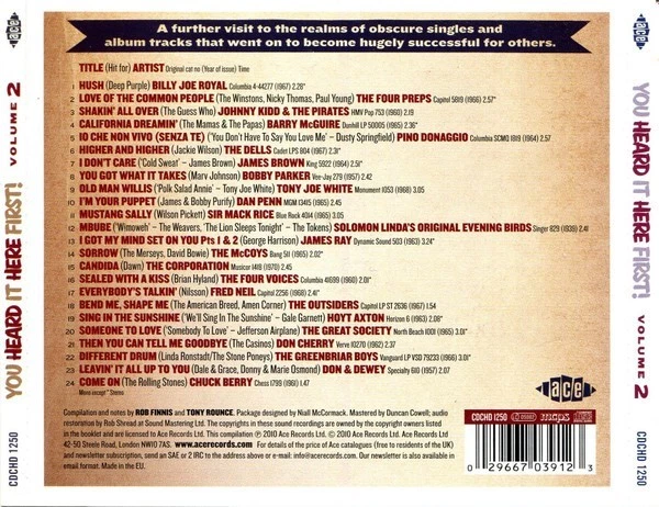 1 CENT CD  Various – You Heard It Here First! Volume 2  ( Feat. James Brown ) - Image 2 of 3