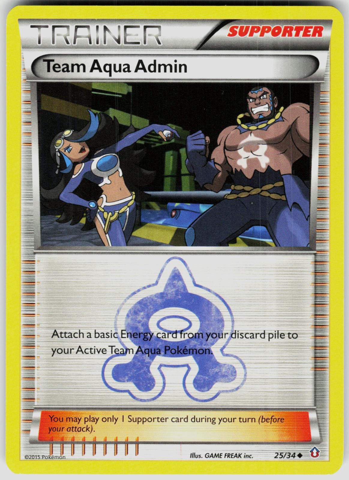 Team Aqua Admin 25/34 Uncommon Double Crisis Pokemon Near Mint