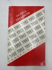1993 Dodge Shadow Owners Manual Original