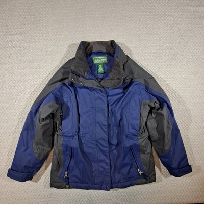L.L. Bean Kids Navy And Charcoal Puffer Jacket, Size 10/12