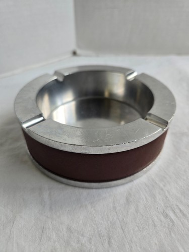 Marlboro Vintage Used leather and metal 4 slot ashtray. # A