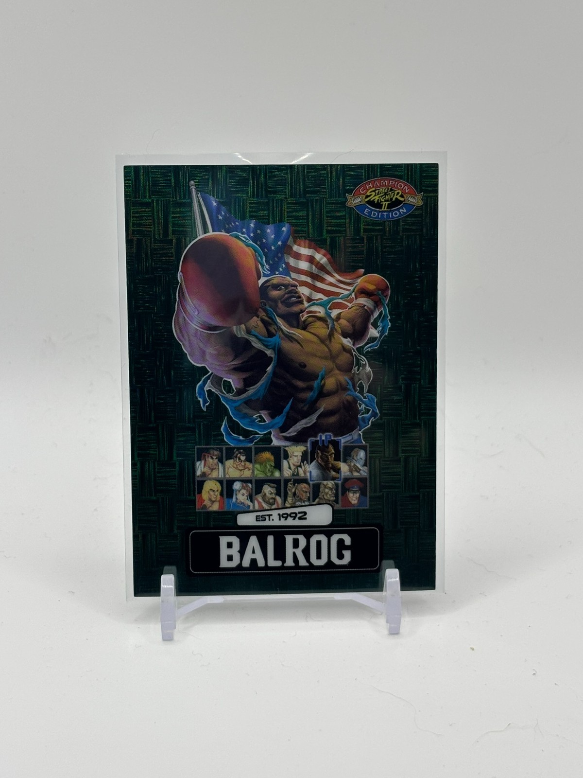 Street Fighter 2 Champions Edition PSA Promo Balrog Green Matrix 17/100