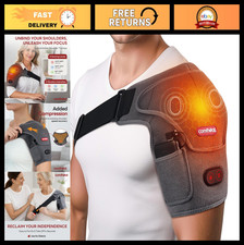 Cordless Heated Shoulder Pad with Massager  Pain Relief Wrap for Rotator Cuff,