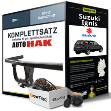 Für SUZUKI Ignis II Typ MH Anhängerkupplung starr +eSatz 13pol 09.2003-12.2007