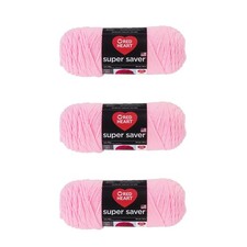 Red Heart Super Saver Petal Pink Yarn - 3 Pack of 198g/7oz 3 pack,