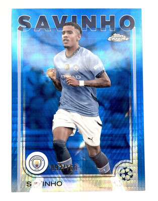 2024-25 Topps Chrome UEFA Club Competitions Savinho Blue Color Match 92/150 City