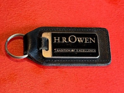 Vintage seltener 80er 90er HR Owen Rolls Royce Bentley Leder Schlüsselanhänger/Anhänger Händler