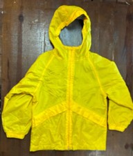 LL Bean Jacket Kids Size 8 Yellow Fleece Lined Hooded Outdoors See Pics