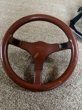 Italvolante 3-spoke Steering Wheel Brown Period-correctvintage Item Used