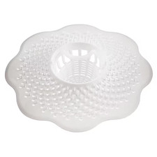 Tub Drain Hair Catcher in White