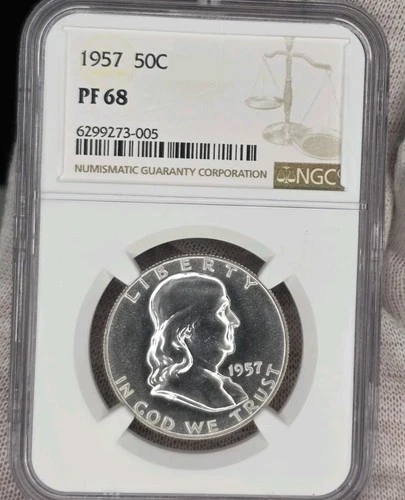 1957 Silver Proof Franklin Half Dollar NGC PF68