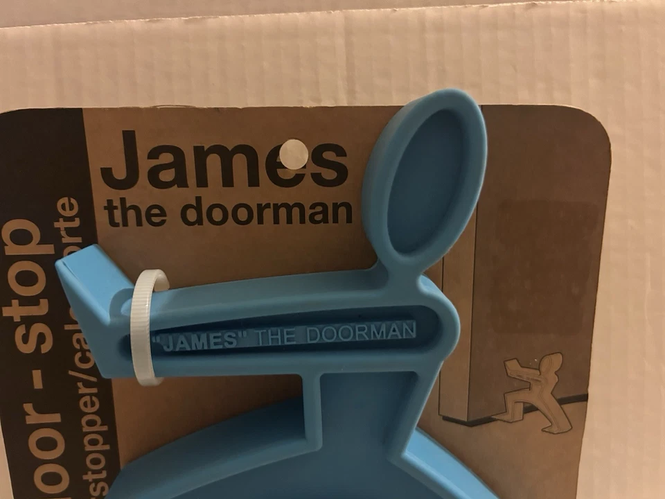 James o porteiro batente de porta de borracha azul projetado por preto + flor - Imagem 2 de 4