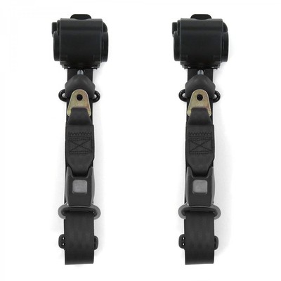 VW Type 1 1968 - 1983 Standard 3pt BK Retract Bucket Seat Belt Kit-2 Belts 