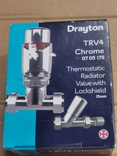 Drayton 0705175 TRV4 Chrome 15mm Straight Valve with Lockshield