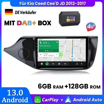 DAB+ 6+128GB Android 15 Navi Autoradio Carplay GPS 4G Für Kia Ceed JD 2012-2017
