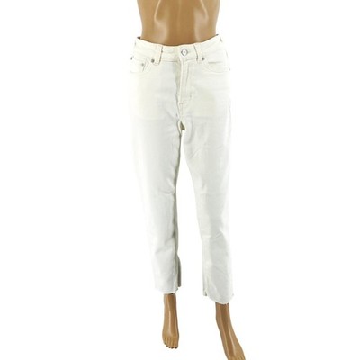 TOM TAILOR Women White Mom Fit Ankle Length Skinny Jeans W26