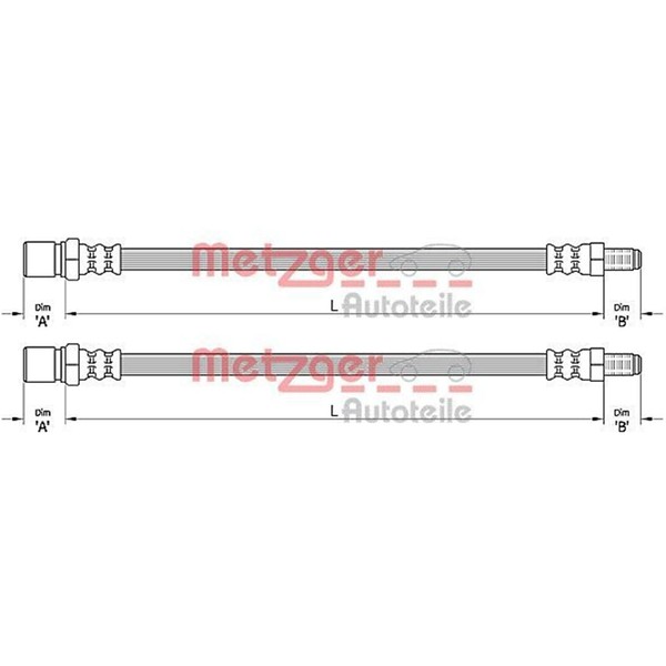 2X Metzger BremsschlÄUche Vorne Beidseitig Passend FÜR CitroËN Jumper Fiat-image