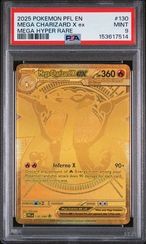 MEGA CHARIZARD X EX Phantasmal Flames Mega Hyper Rare #130 PSA 9 Pokemon