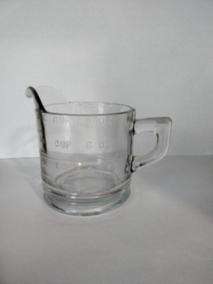 Old EAPG Era Glass Measuring Cup.  Unknown Maker.  Unique Spout.