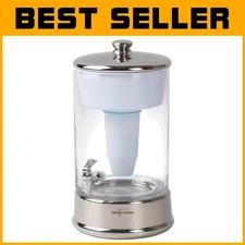 Sleek 40-Cup Glass Water Filter Dispenser with Built-In TDS Meter and Spigot