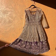 Pakistani Indian Bridal Embroidered Dress with Dupatta and Embroidered Shalwar