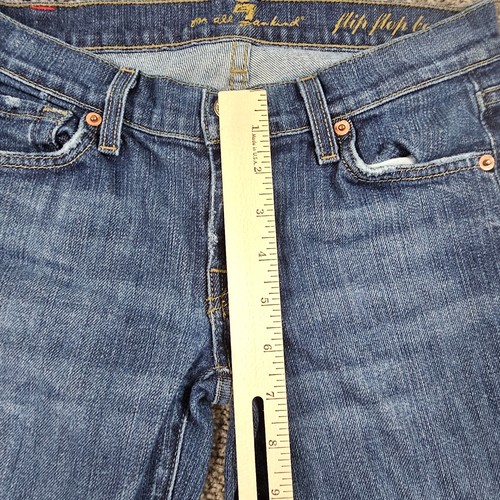 7 For All Mankind Jeans Womens 25 Boot Cut Low Rise Medium Wash Flip Flop 25x28 - Picture 4 of 13