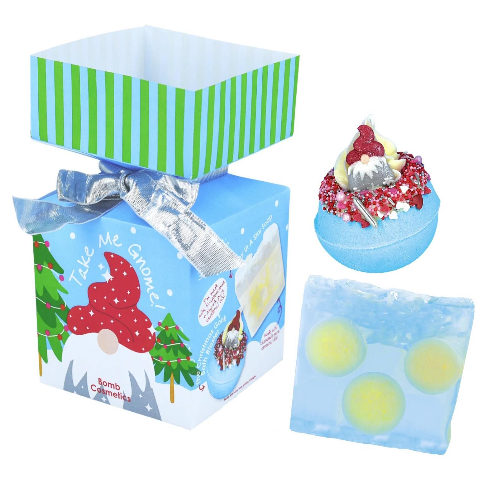 Christmas Gift Set Mini Cracker 'Take Me Gnome' Bath & Body Set Xmas Scents
