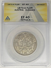 1870-A Austria 1 Florin ANACS XF 40 Details Cleaned 