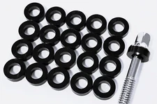 20 pk Black THICK NYLON TENSION ROD WASHERS Tom, Snare, Bass Drums LTRW-001-Blk