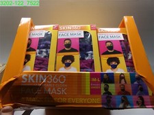 QTY 360 60 PACKS OF 6 Skin360 Reusable CLOTH FACE MASK SIZE M/L SIM0222S