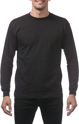 Camisetas Lisas Manga Larga Para Hombre Casual Camisas De Algodón Pesado PROCLUB