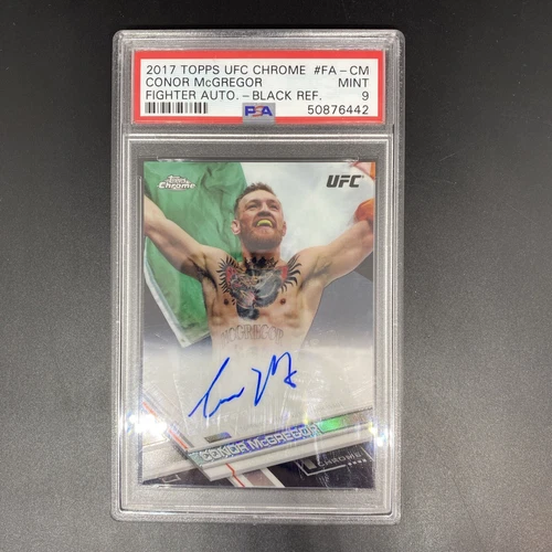 2017 Topps UFC Chrome Conor McGregor Auto Black Refractor /10 PSA 9 🔥