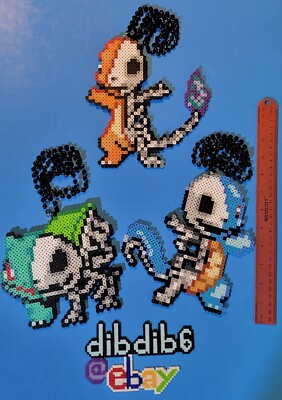 Pokemon Halloween Kandi Perler Necklace Set Bulbasaur Squirtle