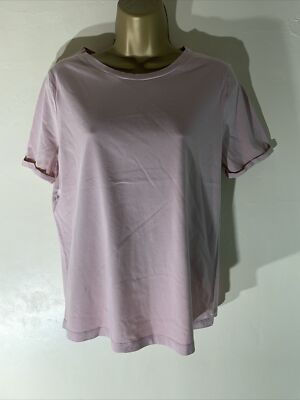 Damen Tu UK 12 Rosa Rouge Kurzarm Rundhals Freizeit Jersey T-Shirt Oberteil