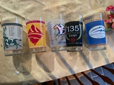 5 Pc Set of Kentucky Derby Mint Julip Drink Glasses Nbr 132-136, Years 2006-2010