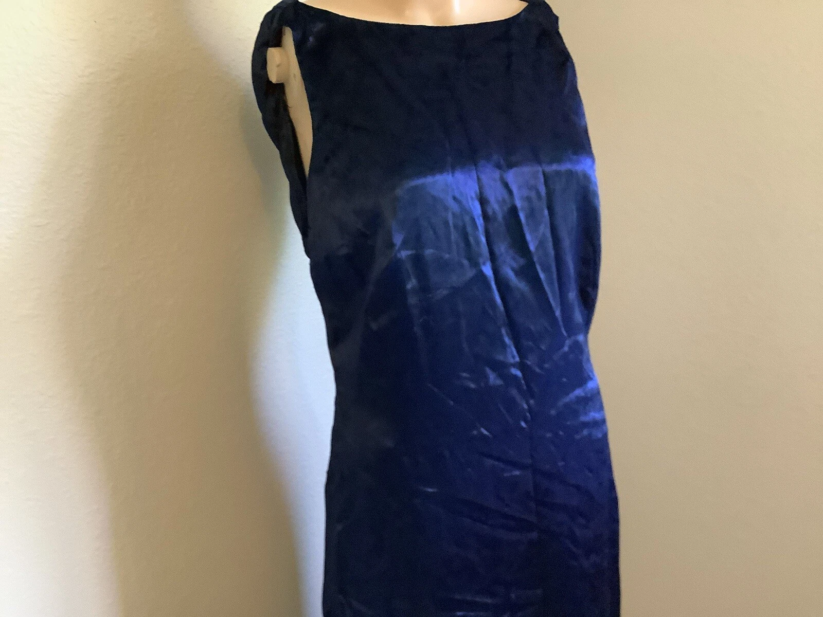 Abito donna Gianni Versace Versus blu vestito effetto velluto 28 42