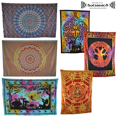Yoga Tagesdecke Wandbehang Couvre-lit Backdrop Indien Inde Goa meditation om Psy