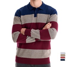 Men's Slim Fit Polo Sweater Casual Knitted Pullover Warm Sweaters