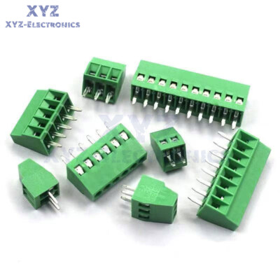10pcs 2.54mm PCB Mini Screw Terminal Blocks Connector for Wires 2P~8P Terminal
