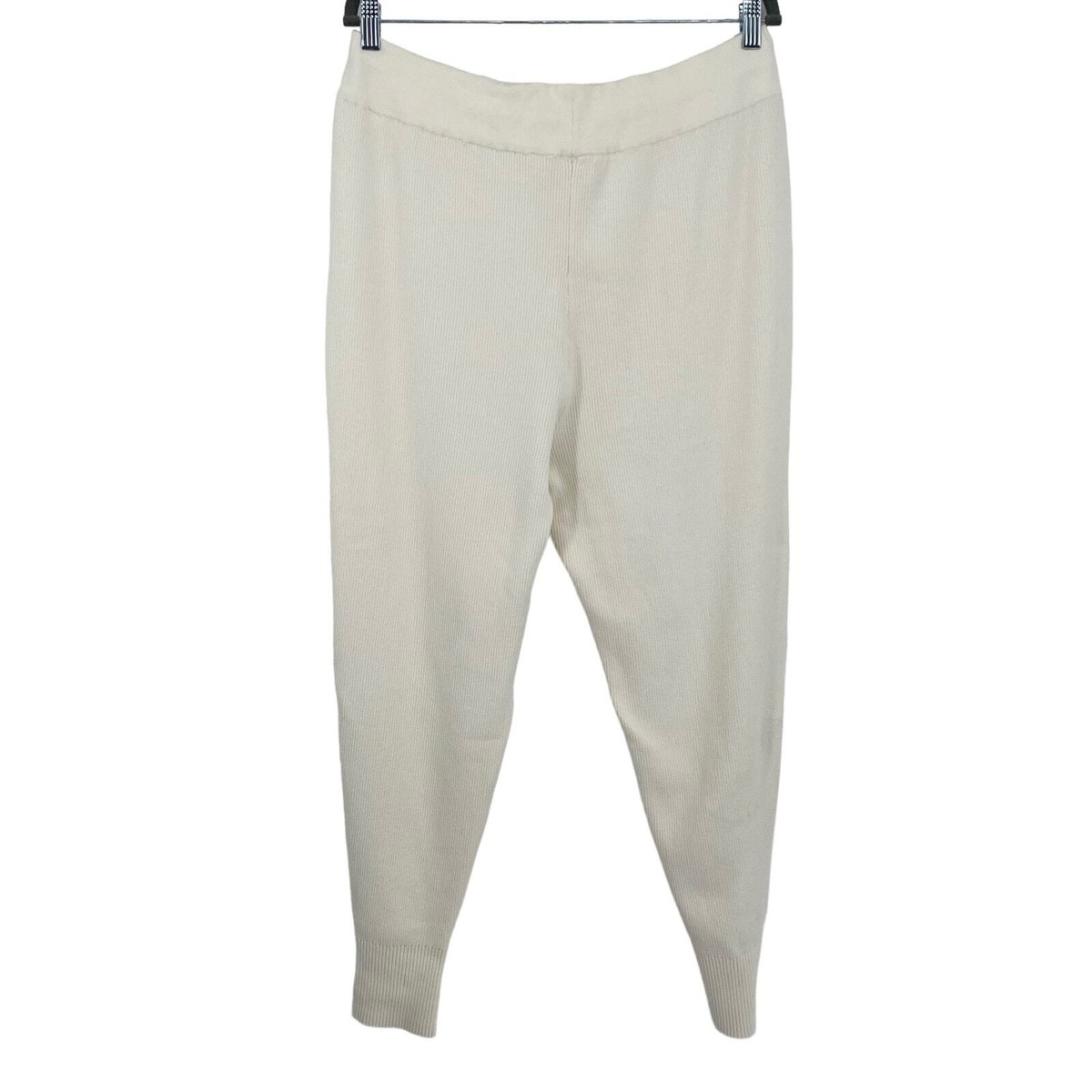 Calia Sweater Knit Joggers L White Stretch Drawstring Ribbed Comfy Lounge |  eBay