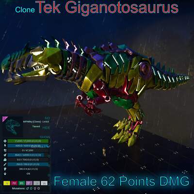 Arche Survival Ascended Pve Tek Gigantosaurus / Tek Giga - 330DMG Level 63 / Klon