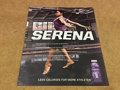 PEEP44 MAGAZINWERBUNG 11X8'' SERENA GATORADE G2