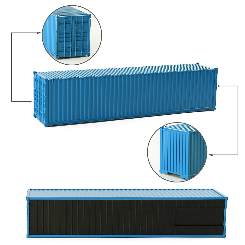 9pcs Same colored HO Scale 40ft 1:87 Blank Shipping Container Cargo Box C8740 - Image 2 of 4